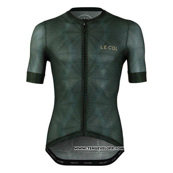 2020 Maillot Ciclismo Le Col Profond Vert Manches Courtes et Cuissard